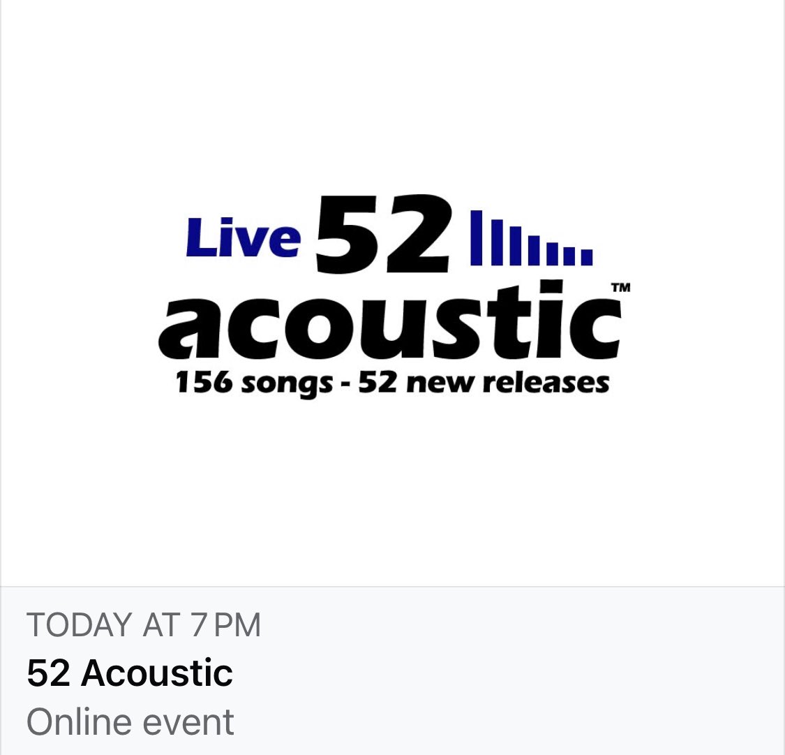 Working on something really special for tonight’s 52 Acoustic! See you at 7pm CST 2/18 for the LIVE music debut and special guest. ♥️