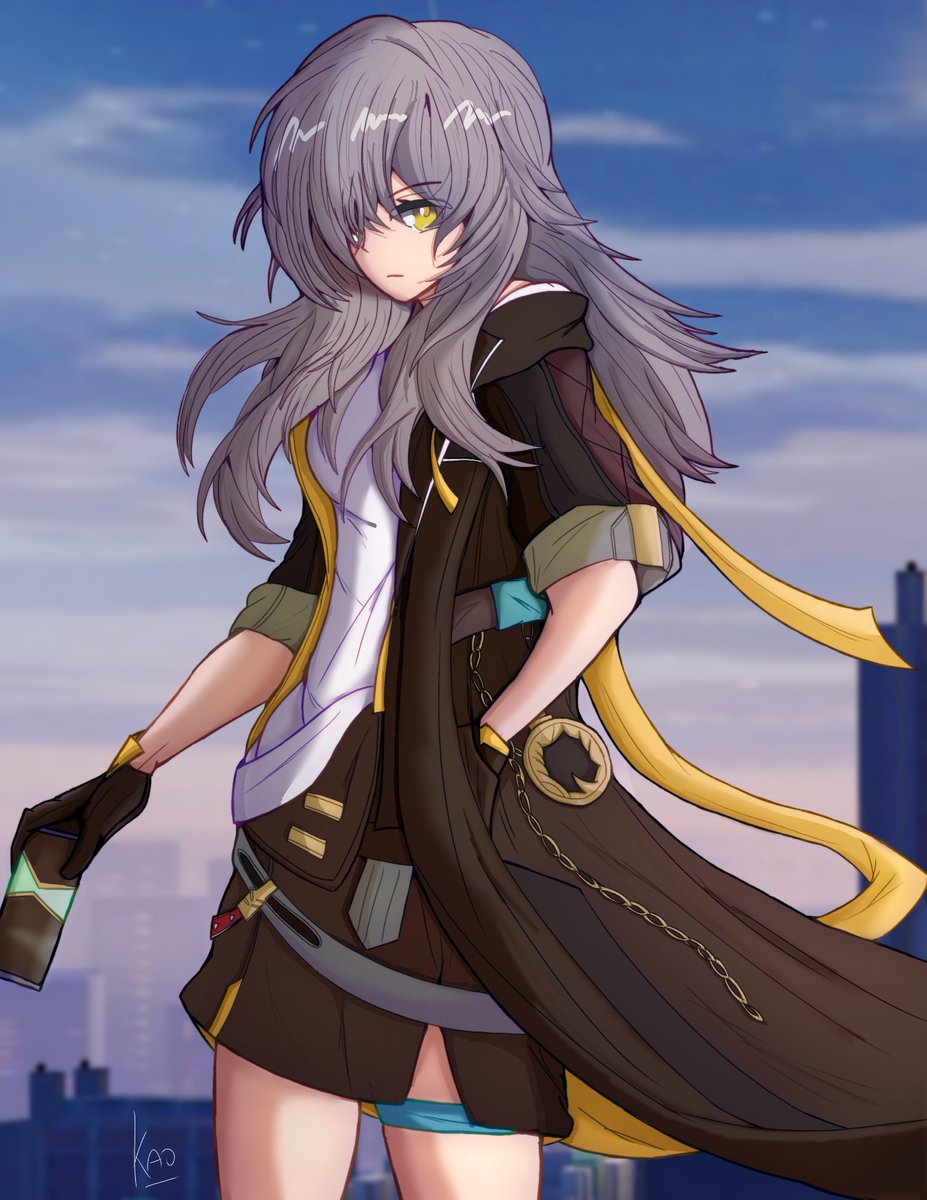 Decided to redraw the Stelle ad from Planarcadia. #HonkaiStarRail