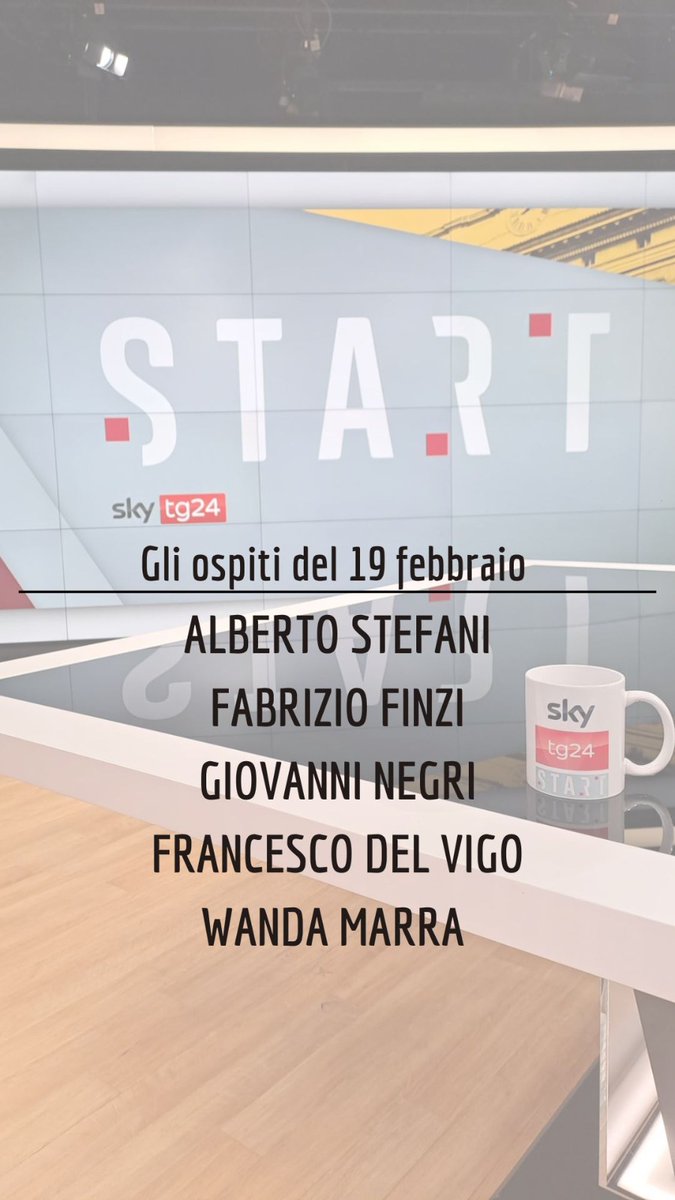 giopank's tweet photo. Domani a #Start saremo con il presidente della Regione Veneto @Stefanicamera e poi con @fabriziofinzi, Giovanni Negri @sole24ore, @fmdelvigo e @WandaMarra. 
Come sempre dalle 9:30 su @SkyTG24. Vi aspetto! https://t.co/jV0xMAljE9