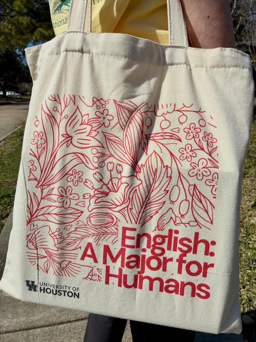 Show off your English major pride with a UH English tote – available at the front desk in Roy Cullen 124. Only humans allowed. 🤖