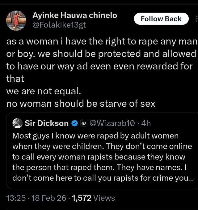 Just imagine it was a guy that tweeted this. A woman tweeted this and there's no outrage.

It's really a woman's world and men are just living in it.