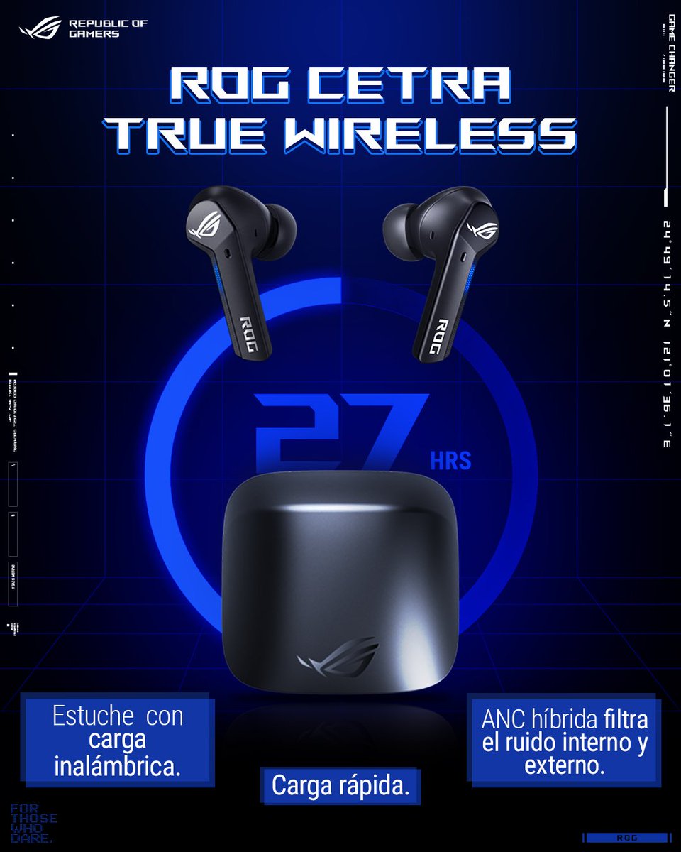 Sin cables. Sin distracciones. 🎮

Con los ROG Cetra True Wireless disfruta de:
🔇 Cancela el ruido interno y externo
⚡️ Carga rápida
🔋 Hasta 27 hrs de autonomía
👉 Consíguelos hoy y juega sin límites: digitalife.com.mx/buscar/t_rog-c…...

#Asus #RepublicOfGamers #ROG #ROGCetra