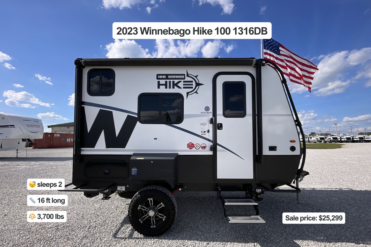 RVsDotCom_'s tweet photo. Dreaming of travel trailers 💫

Used 2019 Casita Independence Deluxe 17
Used 2018 Airstream International Serenity 25RB Queen
Used 2023 Forest River Timberwolf 39NA
Used 2023 Winnebago Hike 100 1316DB https://t.co/fk1RaEJFrE