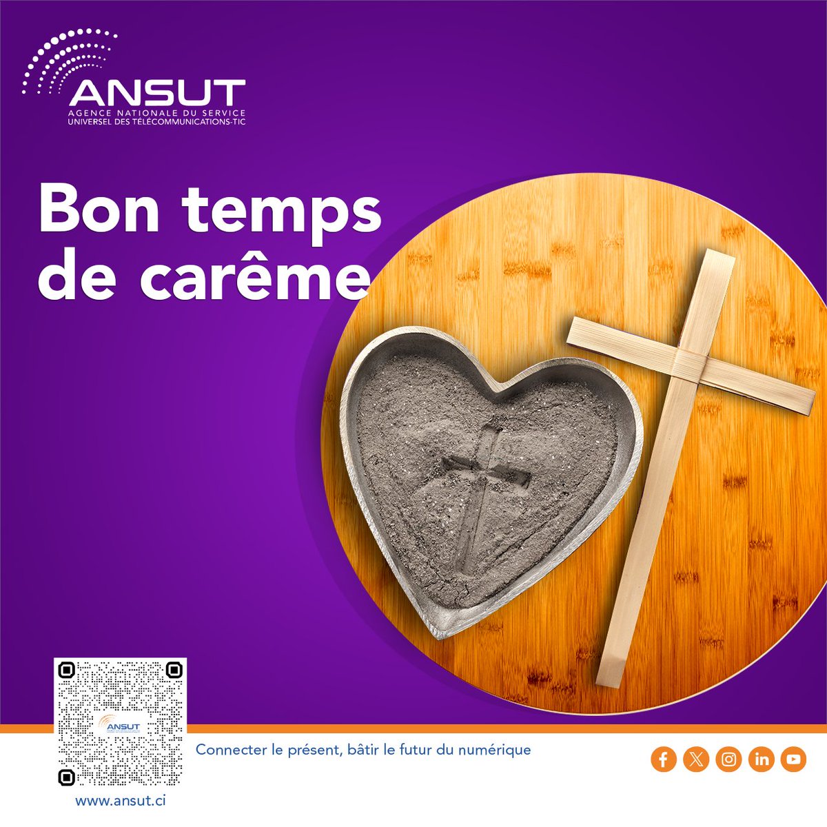 ANSUT_CI's tweet photo. Bon temps de Carême à tous nos frères et sœurs chrétiens.

Que ces 40 jours soient une source de paix, d’espérance et de bénédictions pour vous et vos familles.

#Carême #Communauté #ANSUT #Espérance https://t.co/eulossACNv