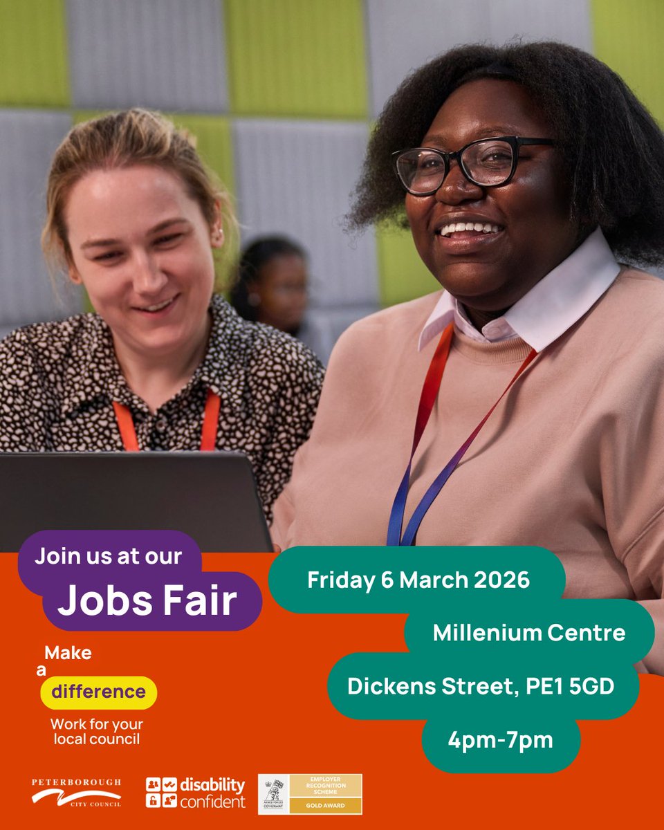 PeterboroughCC's tweet photo. 🚀 Looking for your next opportunity?

We are proud to be hosting a Job Fair in partnership with our Black Leaders Community Group.

This event is about opening doors, building networks, and creating opportunity for everyone.

📅 Friday 6 March
⏰ 4–7pm
📍 Millennium Centre

Whether you’re looking for work, exploring new career options, or seeking advice — this event is for you.

Register now: https://t.co/GCwEj1eToR
#Peterborough #Careers