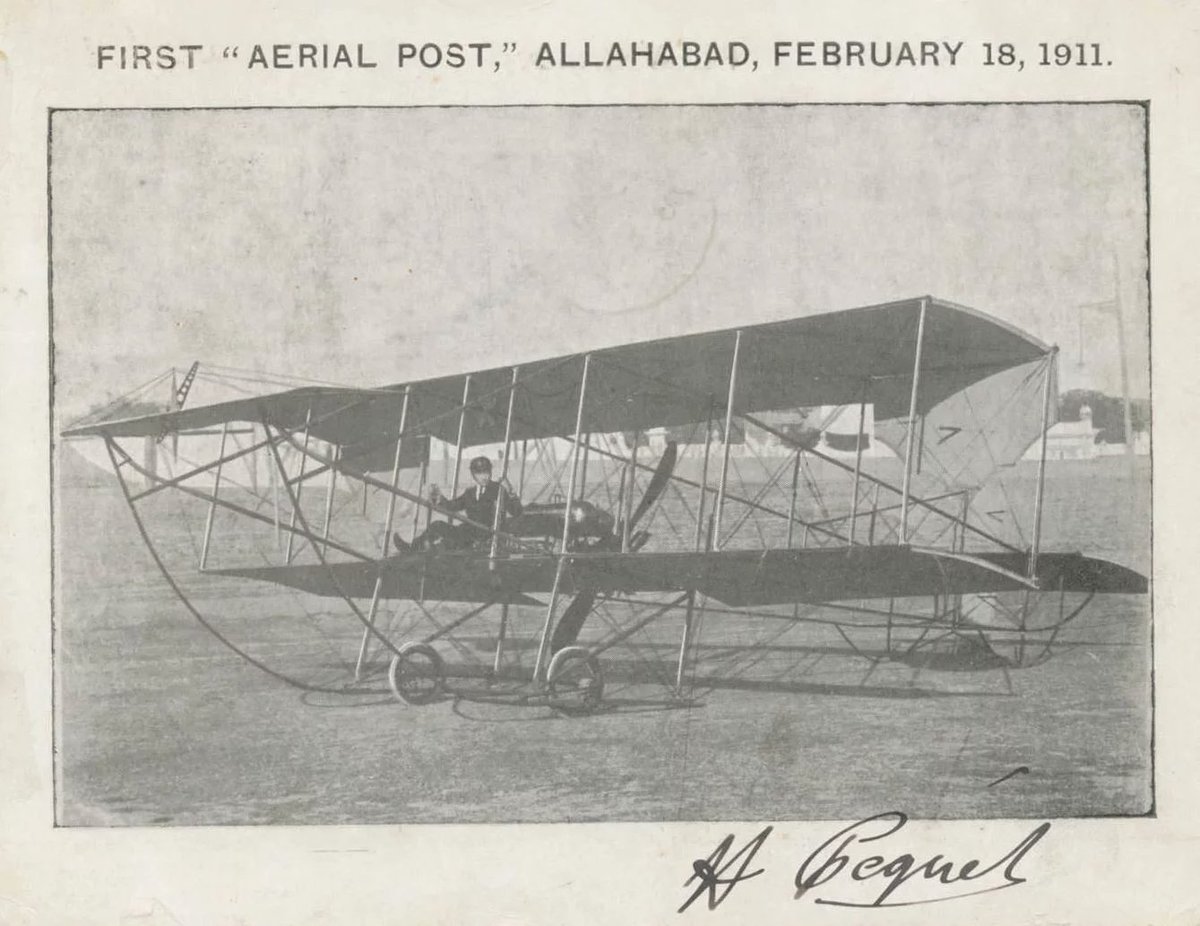 TheatrumBelli's tweet image. February 18, 1911: French #aviator Henri Péquet carries the world's first #airmail (#India).
---
On June 10, 1910, Henri Péquet obtained his pilot's license on an #aircraft built by the Voisin company; his certificate bore the number 88. 

He was the first aviator to officially