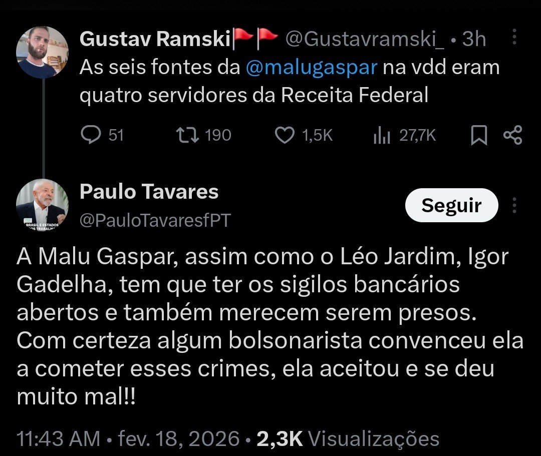 agora toda a milícia digital do governo, que até ontem estava perseguindo jornalista pq estava divulgando informações falsas, subitamente descobre que as informações eram verdadeiras. mas a perseguição não pode diminuir, então encontraram um novo motivo: foram vazadas ilegalmente