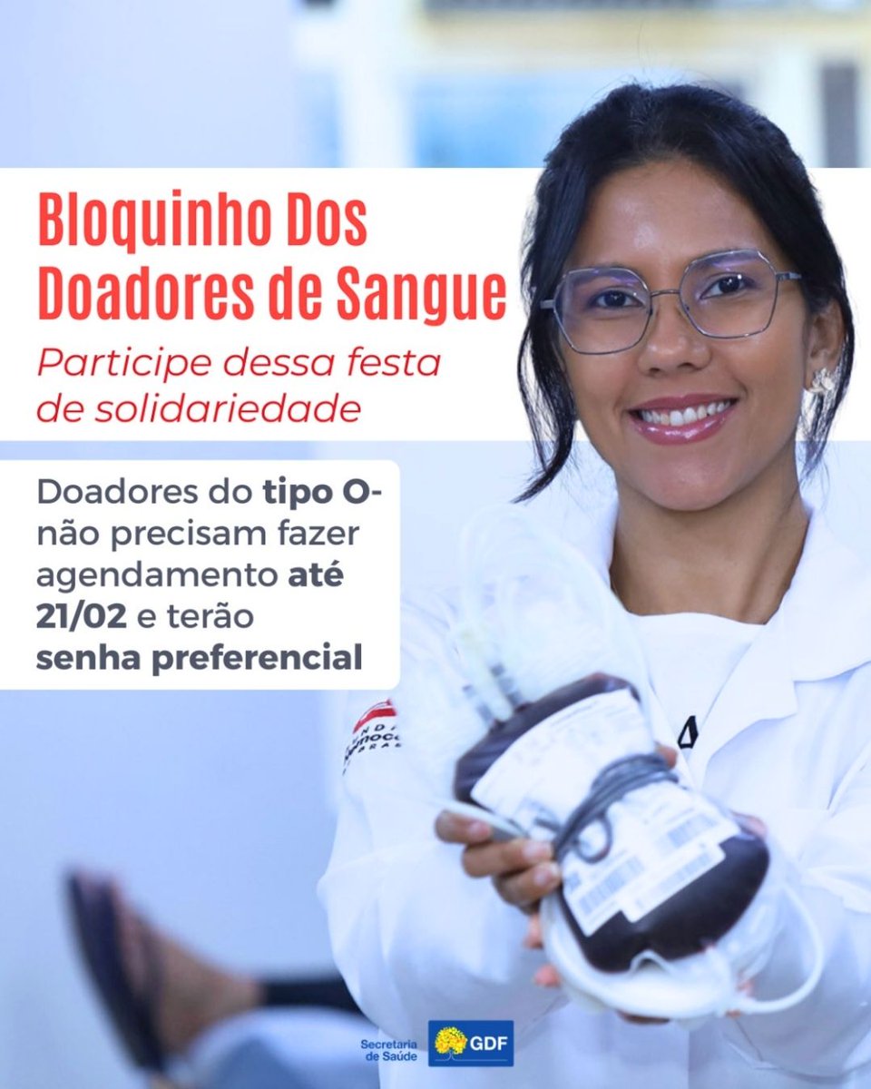 secsaudedf's tweet image. 🎊 No Carnaval também é tempo de doar sangue.

🩸 Se você tem 16–69 anos, +51 kg e está saudável, doe.

📲 Agende: agenda.df.gov.br ou 160 (opção 2).
➡️ Saiba mais: Fundação Hemocentro de Brasília

🎭 Compartilhe.

#sesdf #saudedf #carnaval #doaçãodesangue