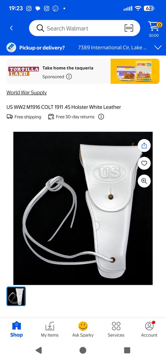 This could very well be the holster without the leather drawstring and the flap can be folded inside. It's the same shape. Thought I would share this.