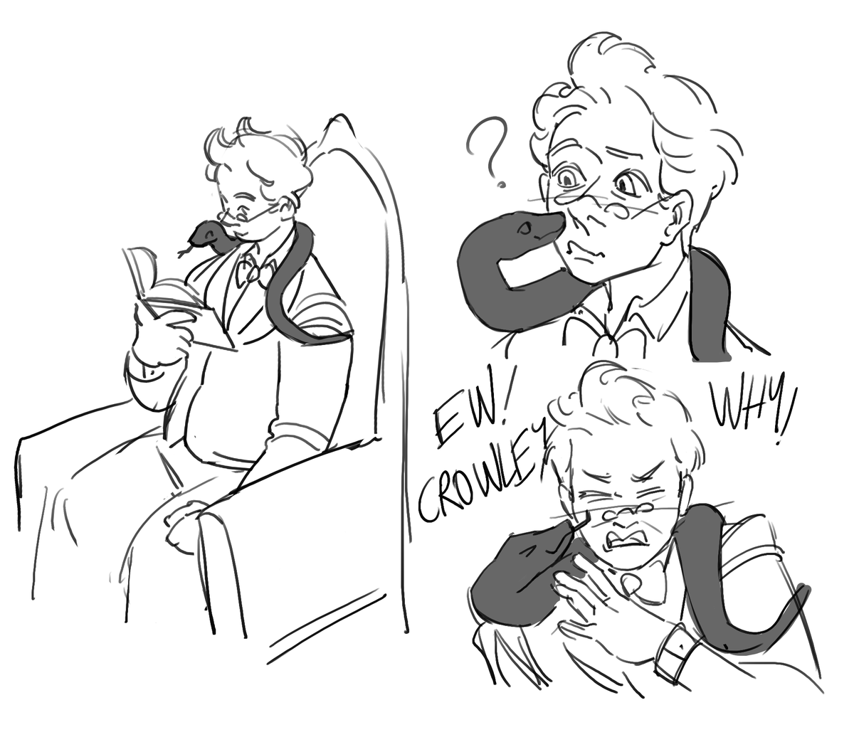 CROWLEEYY thats not nice now. 
(thank u <a href="/ssunbutter/">butter| nightingales are involved🐰| 05/13 :(</a> for the idea ^^ )
#GoodOmens