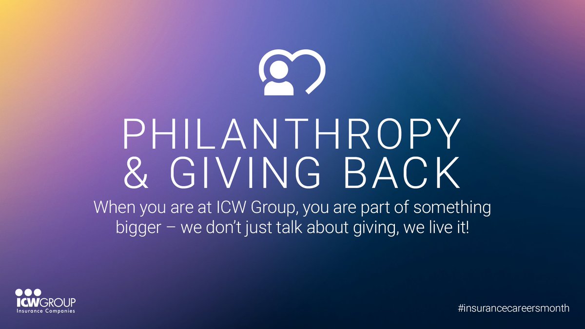Giving back is deeply rooted in our culture here at ICW Group.

Be a part of something bigger and apply for an open position today: ow.ly/FT8650Y6haT

#ICWGroupGives #InsuranceCareersMonth #InsuranceCareers #HiringNow #JoinOurTeam #PurposeDriven #FutureReady