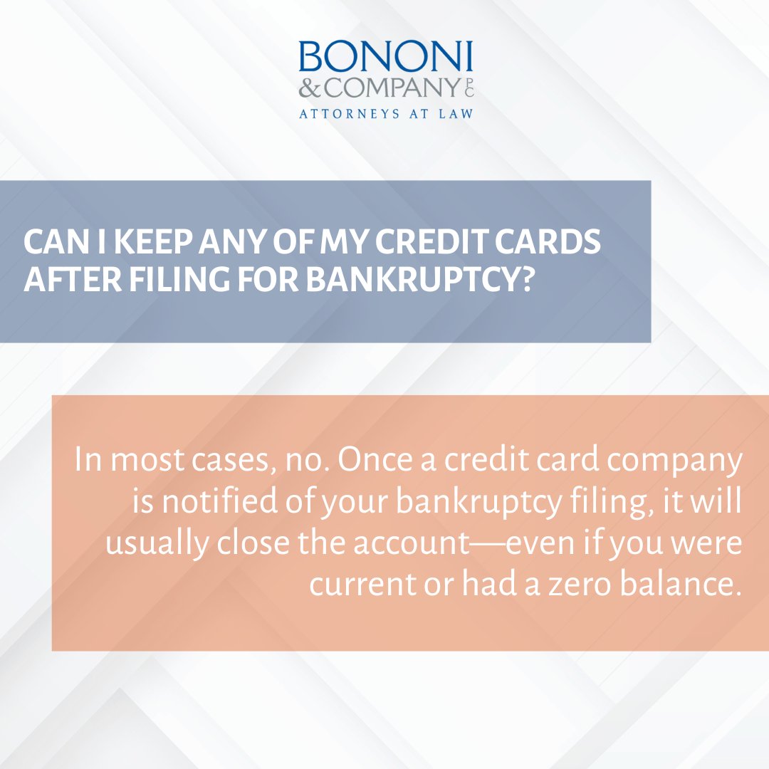 BononiCompanyPC's tweet image. It’s one of the most common bankruptcy questions. Knowing what happens to credit cards can help you set realistic expectations and plan ahead.
#BankruptcyLaw #DebtRelief #FinancialFreshStart #BankruptcyQuestions