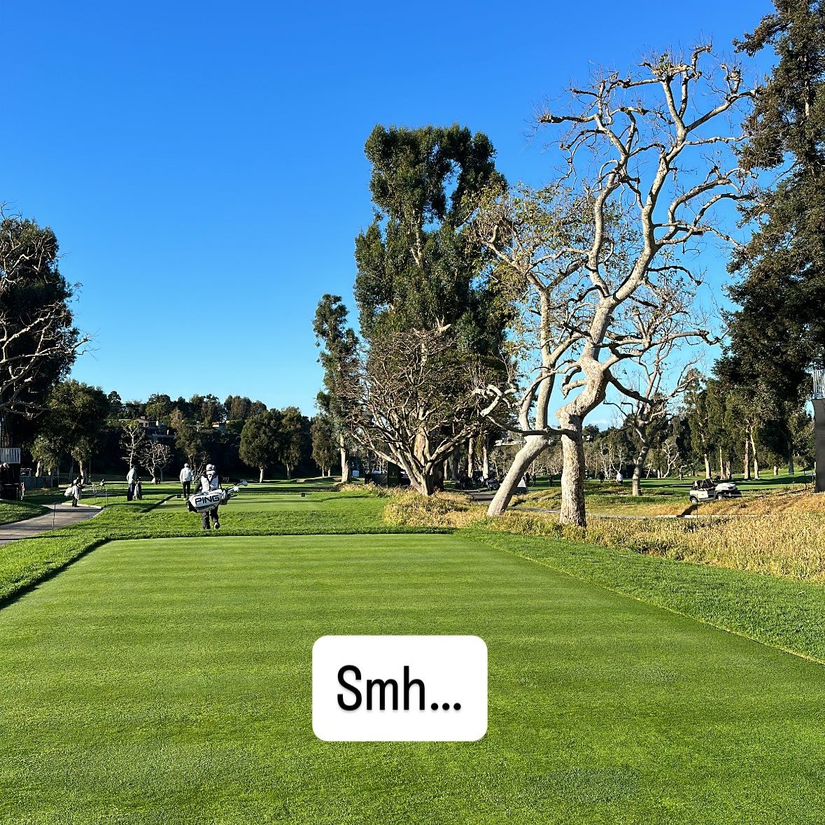 GOLF_com's tweet photo. The Viktor Hovland line on No. 15 at Riviera is no more. 

He shared his feelings about it on his Instagram story. 🤣 https://t.co/lAIx8RqJbi