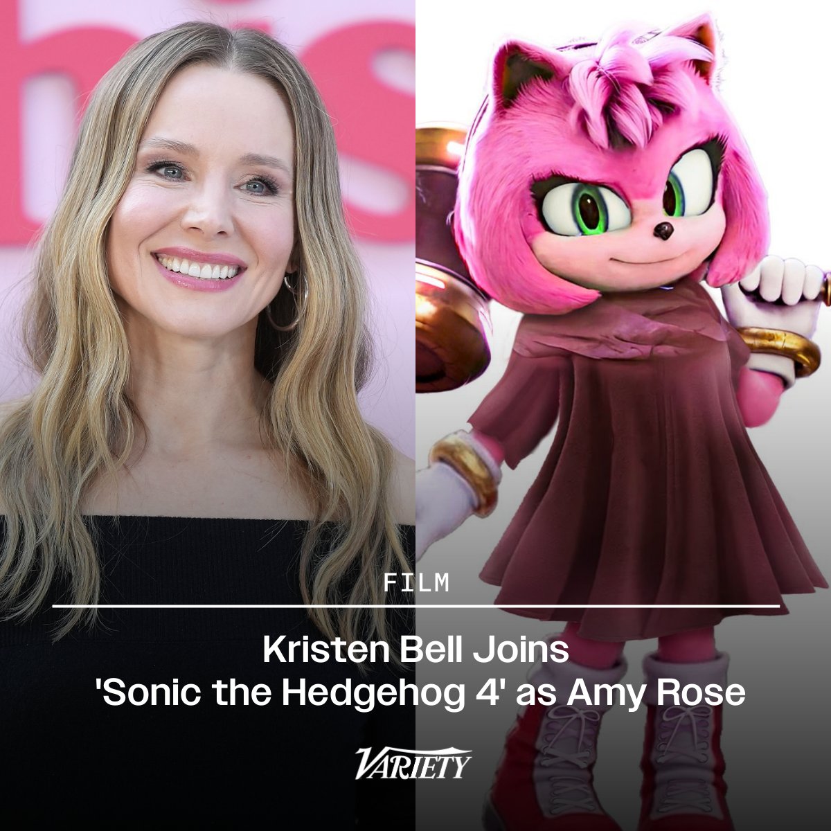 Kristen Bell is joining the voice cast of “Sonic the Hedgehog 4” as Amy Rose, the pink hedgehog with a major crush on Sonic. <a href=