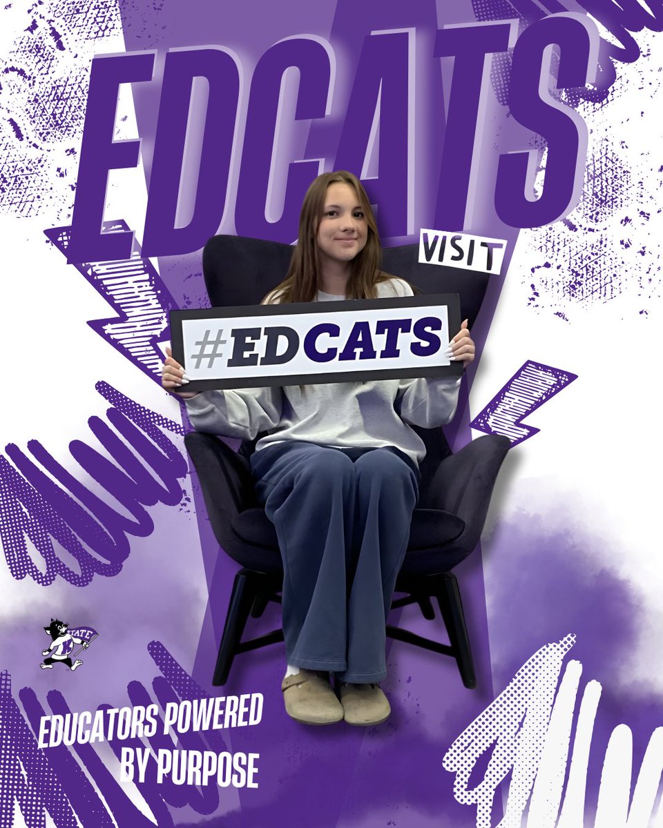 KSUCollegeofEd's tweet photo. Walking, learning, dreaming 💭💜 Thanks to Reyna for visiting the College of Education — the future is looking bright! #FutureEDCAT https://t.co/8wxuHaf51l