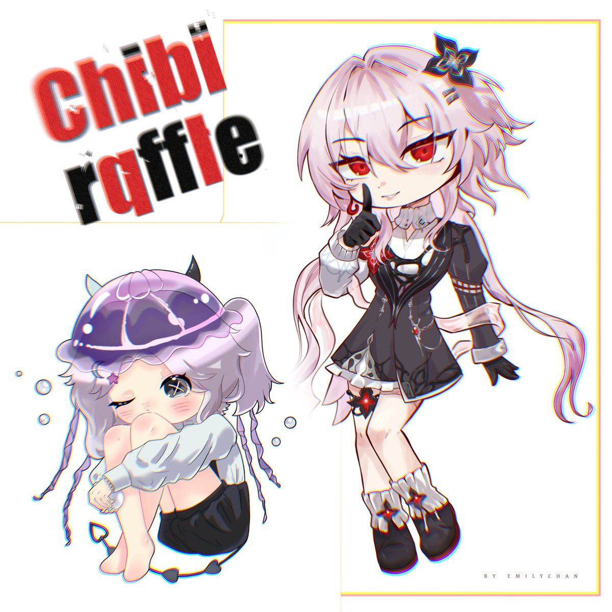 CHIBI RAFFLE ٩(๑`^´๑)۶

2 winners

To enter:
- follow/rt
- reply with your OC

Ends 10th of March

 Goodluck! (๑>◡<๑)
#chibiraffle #raffle