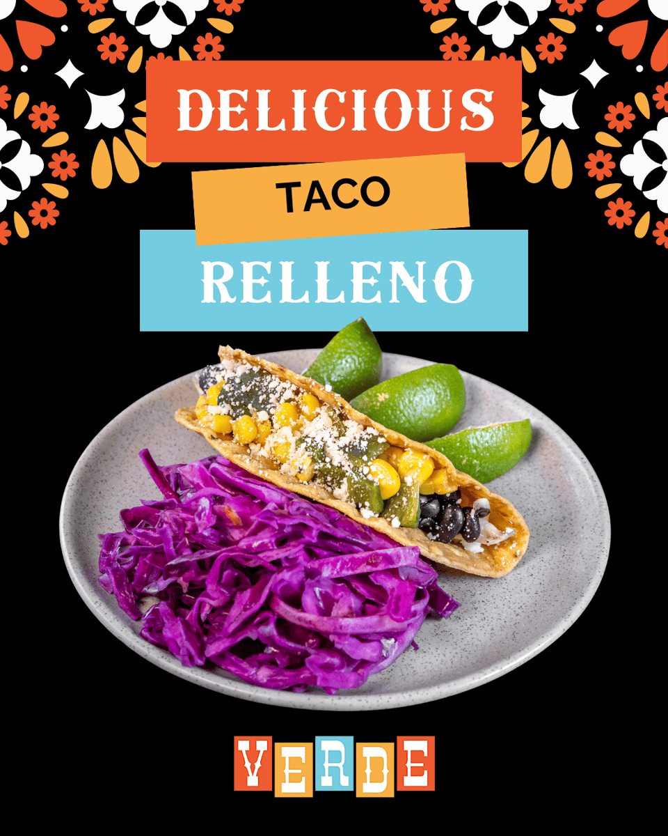 Stuffed, saucy, and seriously delicious. 🌮🔥

Taco relleno is calling your name! 😋

Stop by or order online!

#VerdeVibes #LocalEats #TacoTuesday verdeeatdrink.com