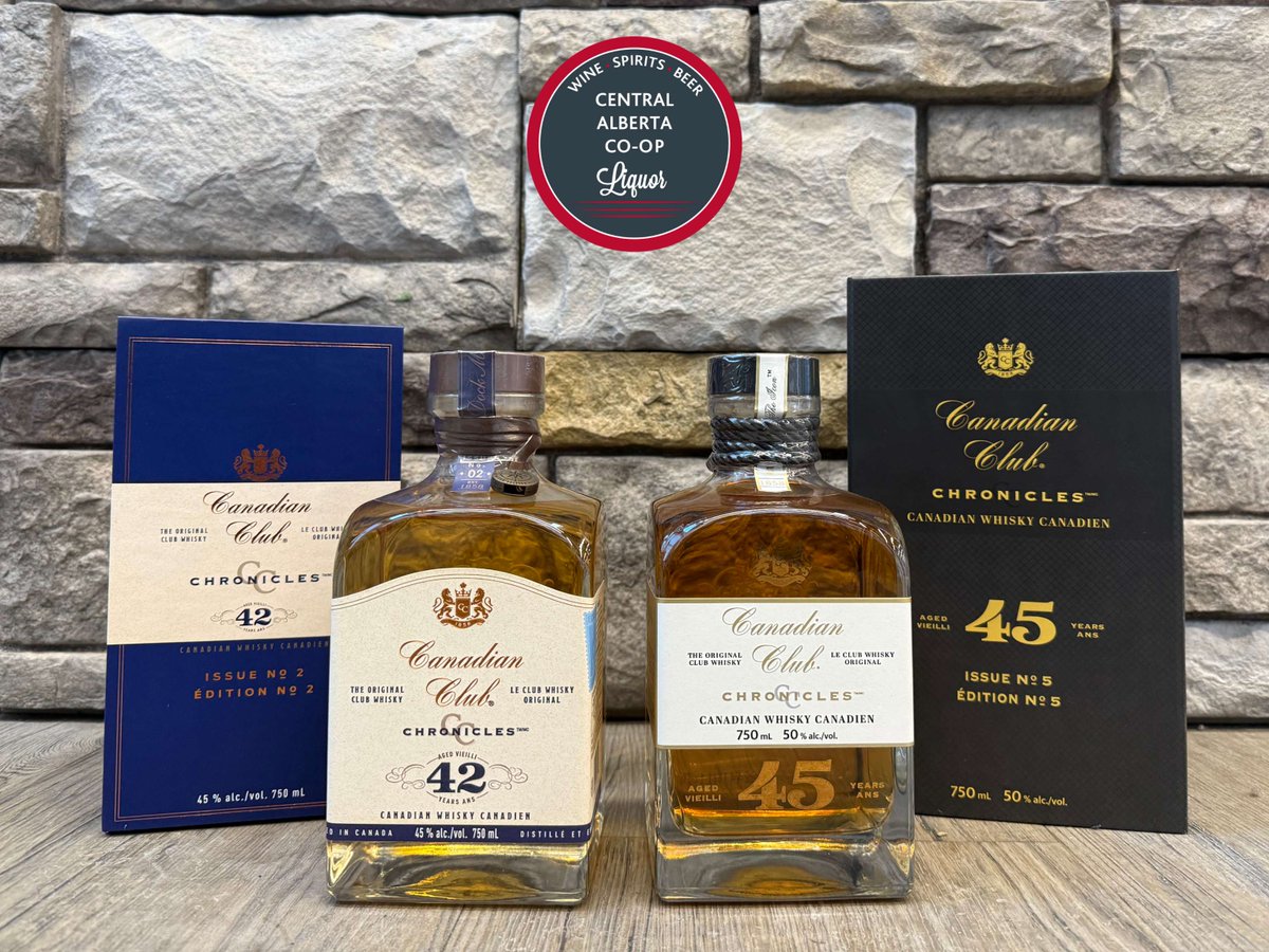 Raise a glass to rare craftsmanship 🥃

The legendary Canadian Club 42 Year and ultra-rare Canadian Club 45 Year are available at your Central Alberta Co-op Liquor Store in Timberlands, Red Deer.

Aged to perfection. Exceptionally smooth. Unmistakably iconic.
