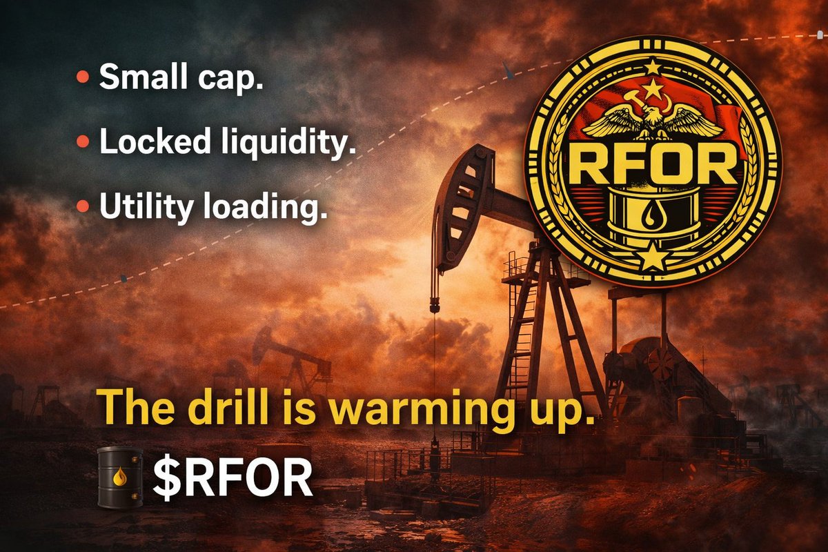 og_dking's tweet image. Small cap.
Locked liquidity.
Utility loading.

The drill is warming up.
Are you ready to handle the pressure?
$RFOR
Tg: t.me/rfor_official
#RFOR #Solana #SolanaGems @RFOR_Official
