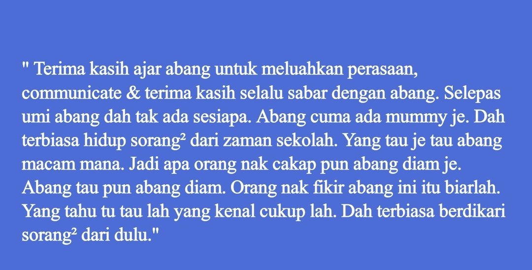 MummyMRA's tweet photo. Even bersahaja tapi aku dapat rasa berat dia. Cantik betul Allah designkan ujian &amp; jalan hidup setiap dari kita. Semoga Affez sentiasa dalam lindungan Allah ✨ https://t.co/6d6UGswSB6