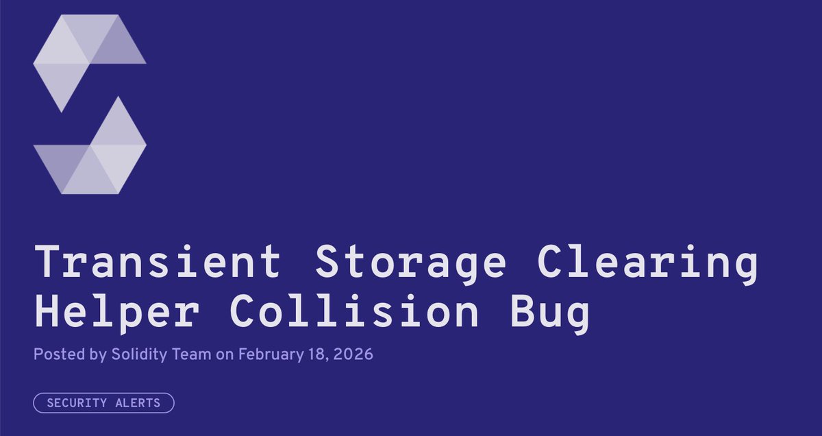 danielvf's tweet photo. A nasty, but rare Solidity compiler high severity bug was found. Props to everyone involved responding to this.

 This only affects contracts that does all of:
- Compiled with --via-ir
- Deletes a transient storage variable
- Deletes a regular storage variable https://t.co/xaRrdOqV0n