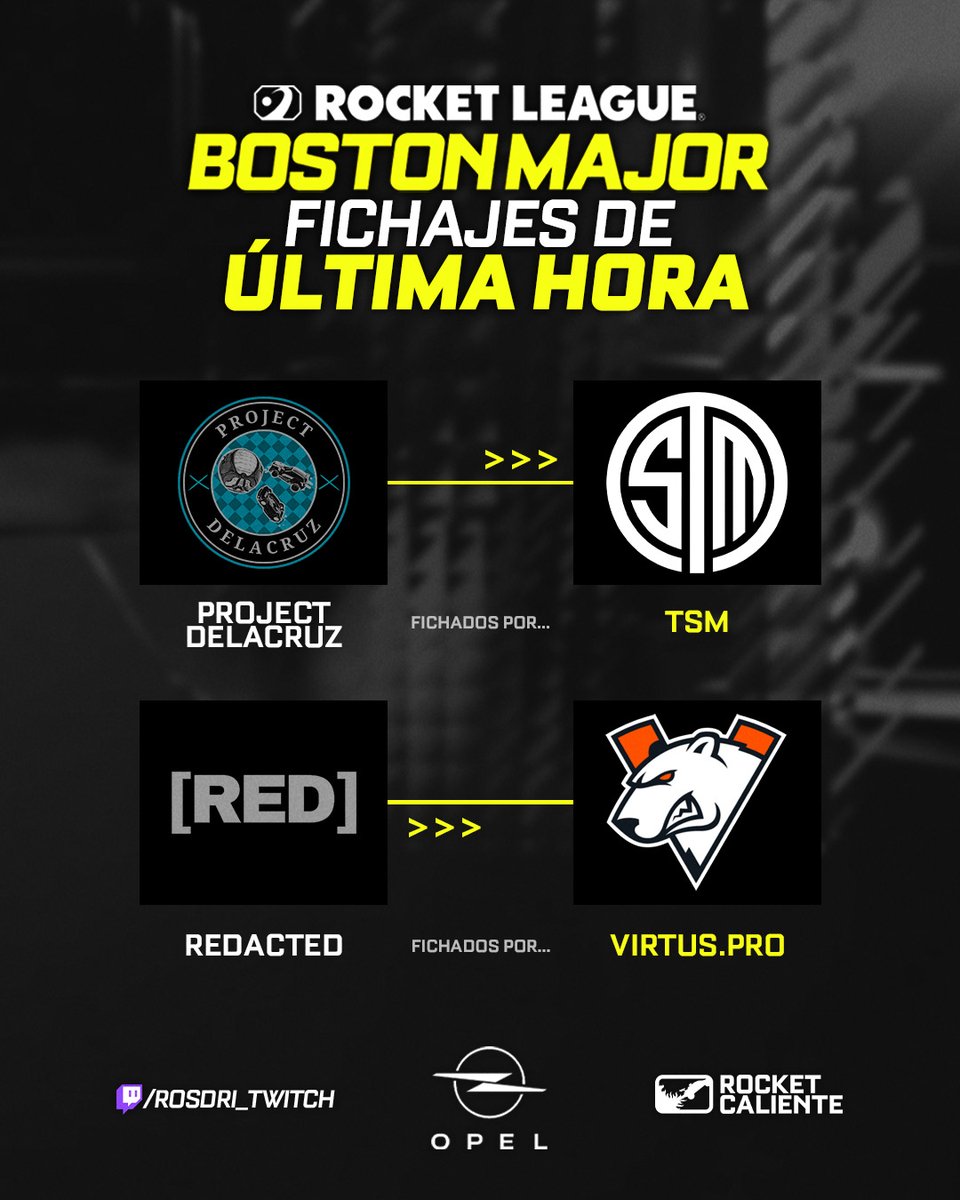 RocketCaliente's tweet photo. 🚨 ¡FICHAJES de última hora de cara al Major!

Project Delacruz es adquirido por TSM y Redacted por Virtus Pro 🔄

Ya va siendo hora de fichar a Magnifico @... 🙄 https://t.co/MOV2N5iGYE