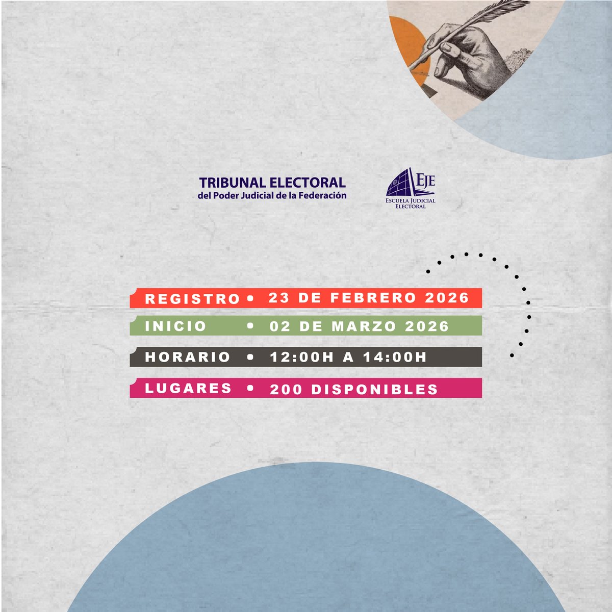 TEPJF_EJE's tweet photo. ¿La democracia termina en las urnas?

Inscríbete al Diplomado en Democracia Participativa y Deliberativa.
📚 120 h | A distancia | Gratuito
👥 Cupo limitado (200 lugares)
📅 Inicia 2 de marzo
🔗 Registro 23 febrero: https://t.co/OGvCu6QxpI
📄 Convocatoria: https://t.co/Gkyfqha5UT https://t.co/EJI2TFdvsb