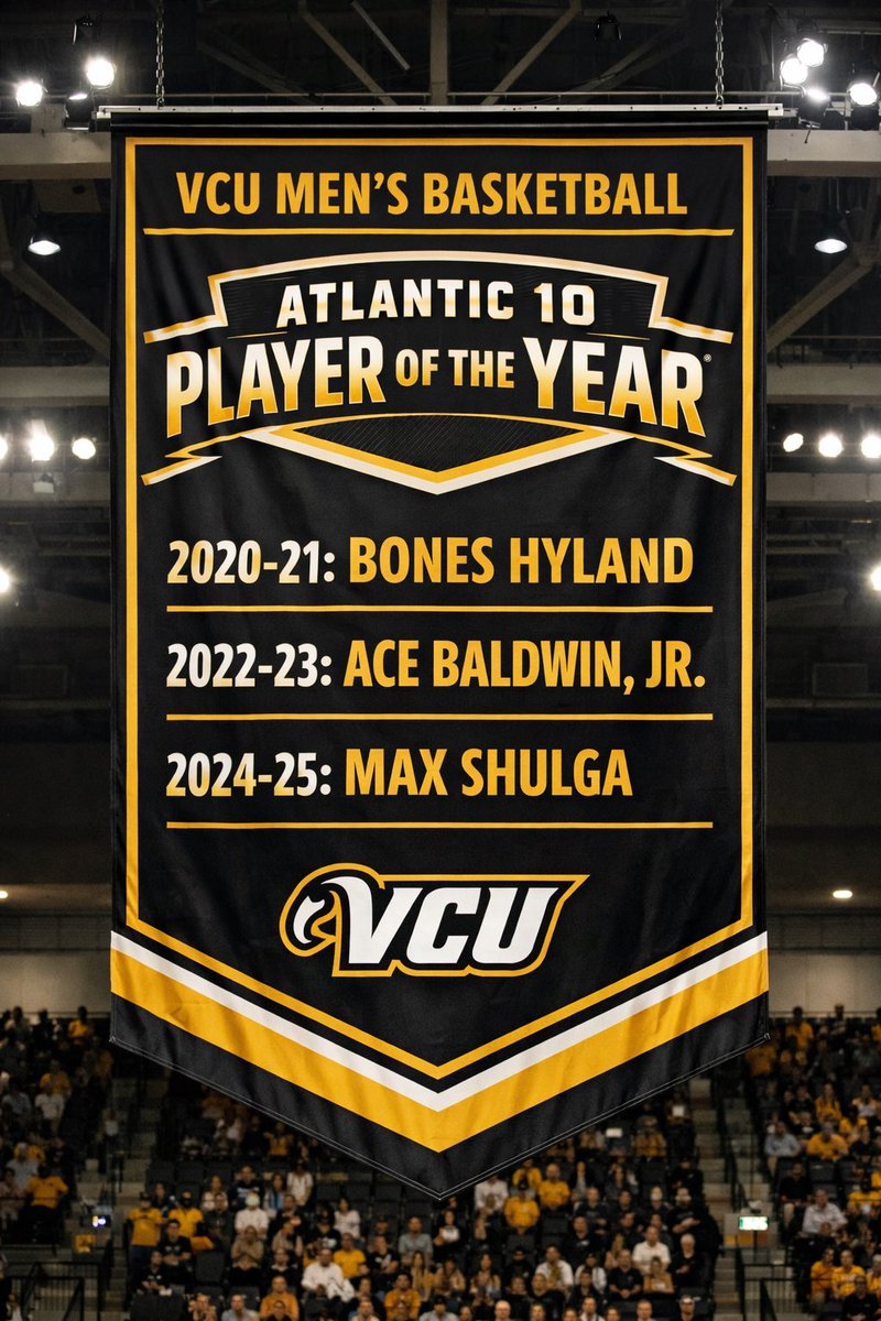 Zhynes02's tweet photo. @CBS6SportsSean @VCU_Hoops @CBS6 @GoVCURamsAD @VCURamNation @BizzyBones11 another banner that should be added to the Siegel Center rafters. Plus the CAA &amp; Sun Belt POY winners on other banners… https://t.co/Nb5i1k8RoJ