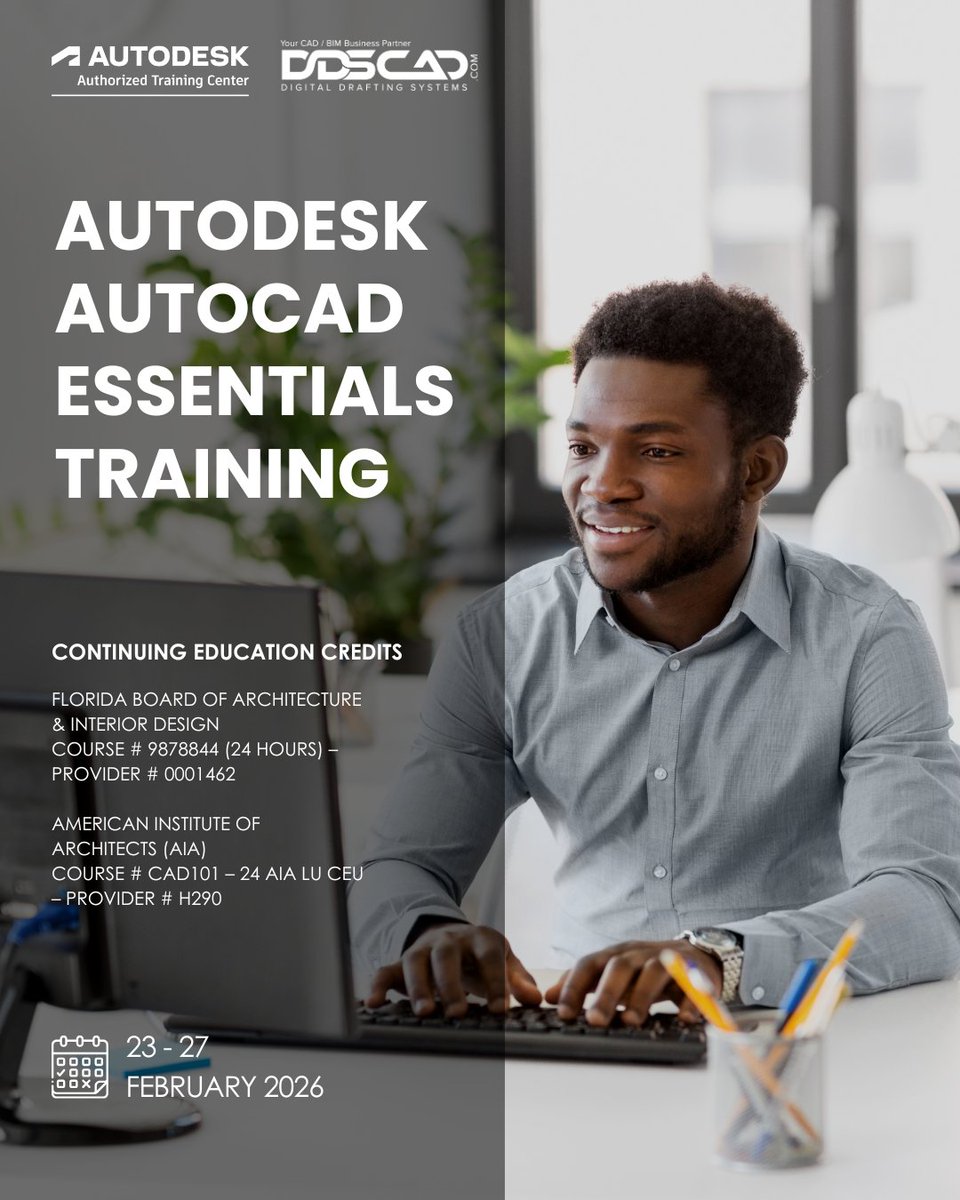 🚨 COURSE 101ACAD-E: AutoCAD Essentials 🚨

Sign up here: bit.ly/4byaobf

For more information, contact us at info@ddscad.com.