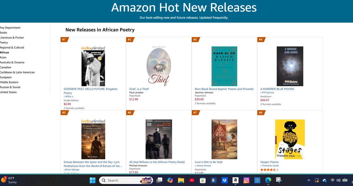 williejpro's tweet photo. 🎉 Excited to announce that my new book of poetry released as one mic my Valentine’s Day Surprise releases last week hit #1 International Bestseller in countries like India, and multiple categories..#1 in African Poetry, Biographies of R&B Artists, and several more! And  it’s still at  #1 today!

God is so Paramount! Big shout outs to all of our global supporters, sponsors, and the PME Dream Team! https://t.co/OyD9DTwSZy