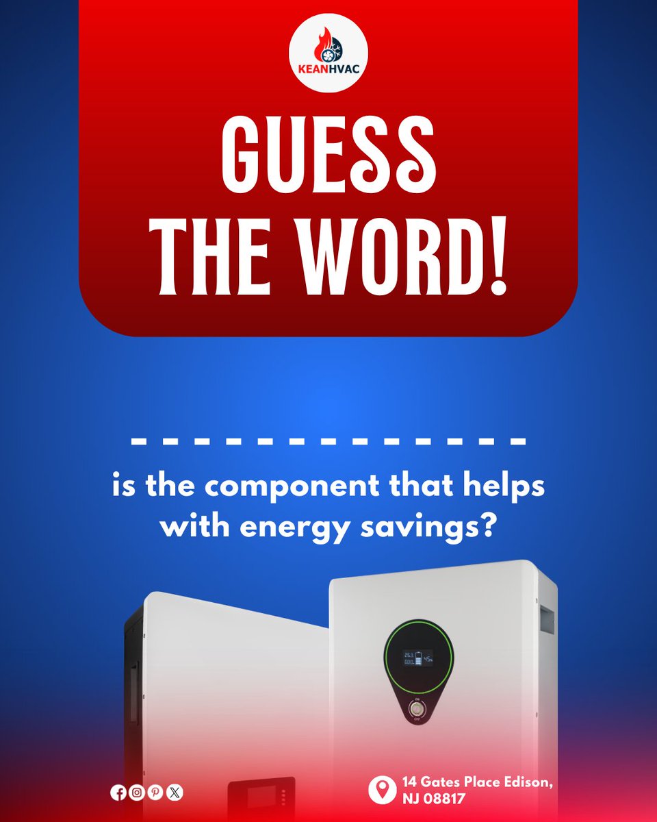 Guess the word!
____ is the component that helps with energy savings?

Call us Now: 2019513430
Visit us Now: 14 Gates Place Edison, NJ, US 08817
#acrepair #acmaintenance #inverter #smarttechnology #didyouknow