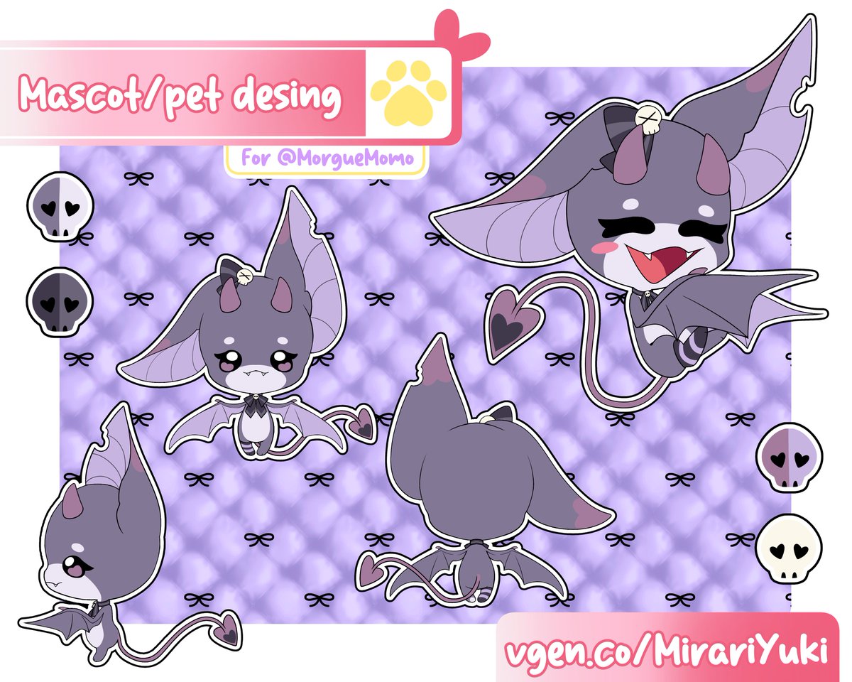 ╭┈┈┈ • ┈┈ ୨୧ ┈┈ • ┈┈┈╮ 
Vtuber Mascot design
commission for <a href="/MomoMorgue/">Momo 💀💜 | DEBUT JUNE 30th</a>
╰┈┈┈ • ┈┈ ୨୧ ┈┈ • ┈┈┈╯ 

#VGen #VGenComm #nyxienart