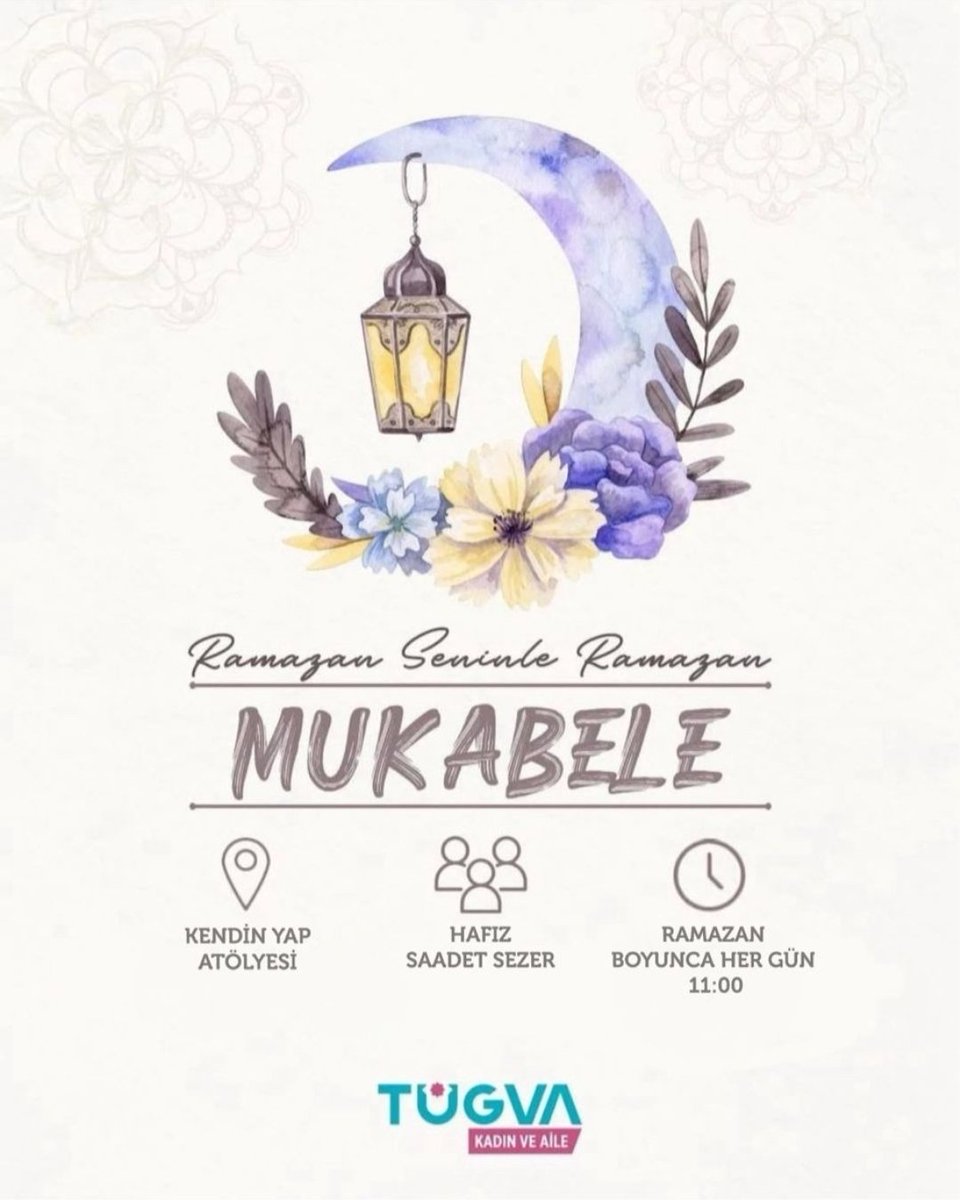 📌 DUYURU

17 Şubat 2026 tarihinden itibaren Ramazan boyunca her gün saat 11:00’de kendin yap atölyesinde bayanlara yönelik mukabele programı düzenlenecektir.

Tüm hanım kardeşlerimiz davetlidir.

#Ramazan #mukabele #kuran