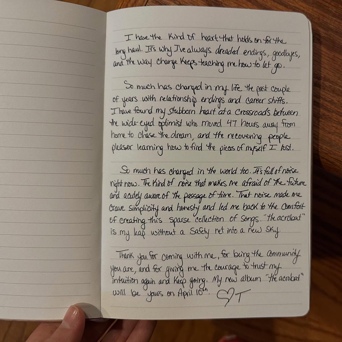 tenilletownes's tweet photo. My new album “the acrobat” will be yours on April 10th 🫶🏼 

Second vinyl edition pre-order and pre-save at the link below. And a new song coming very soon… https://t.co/e029LPgdNE https://t.co/5PsXiedM0n