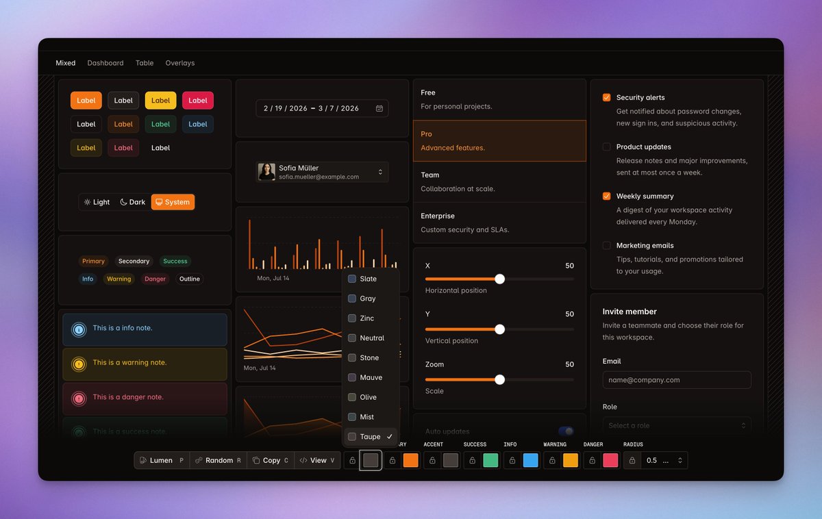 irsyad's tweet photo. Tailwind v4.2 ships with a new color palette, so I’ve added it to the theme for you to try out. https://t.co/QUWercsz98
