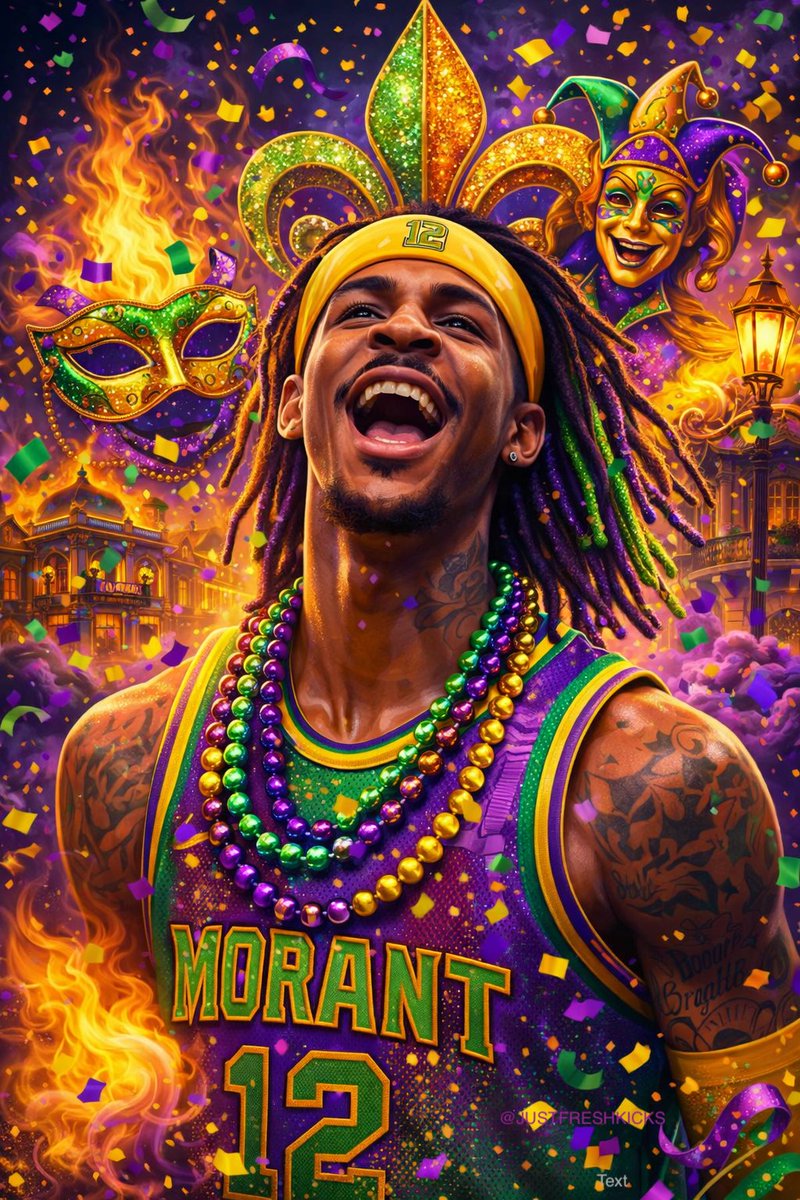 JustFreshKicks's tweet image. FIRST LOOK: New Nike Ja 3 "Mardi Gras" colorway 🎭😮‍💨 @JaMorant