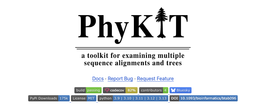 jlsteenwyk's tweet image. PhyKIT update: Major improvements for maintenance, reliability, and EXPANDED UTILITY update. (1/2)
