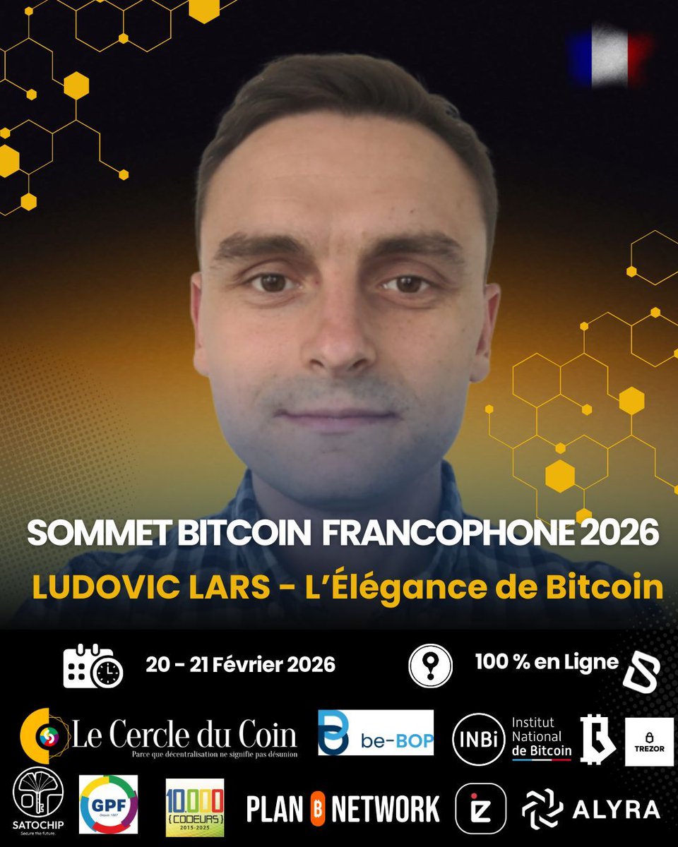 Le 21 février à 10h, <a href="/lugaxker/">Ludovic Lars</a> nous raconte l'histoire de Bitcoin lors du Sommet Bitcoin Francophone !

Un message dans le bloc Genesis.
Un pseudonyme : Satoshi Nakamoto.
Une rupture monétaire.
L’histoire est boussole pour l’avenir. 
bitcoinfrancophone.org