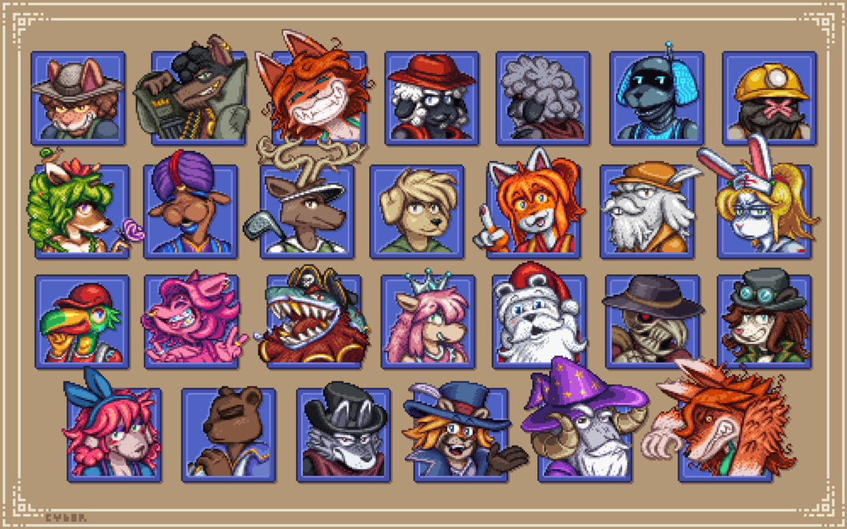 cybermunday's tweet image. TERRARIA FURRY NPCS PACK 2.0 IS OUT NOW!!! Enjoy all the new portraits and updated designs :-)