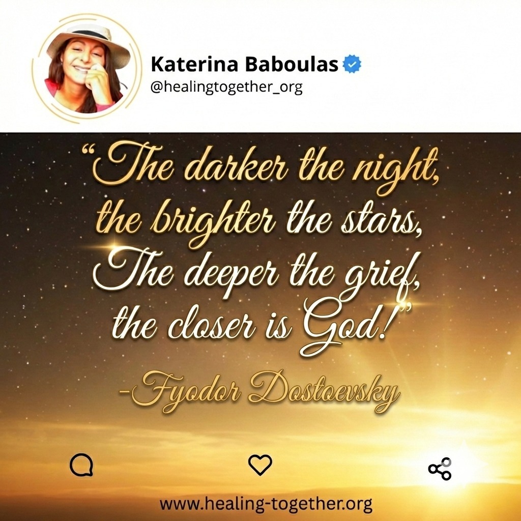 ❤️‍🩹

#Dostoevsky #FyodorDostoevsky #LiteratureQuotes #PhilosophicalThoughts #ClassicLiterature #Wisdom #DeepQuotes #InspirationalQuotes #Faith #Hope #LightInTheDarkness #Stars #SpiritualGrowth #GodIsNear #HealingTogether #GriefSupport #HealingJourney #OvercomingGrief #MentalH…