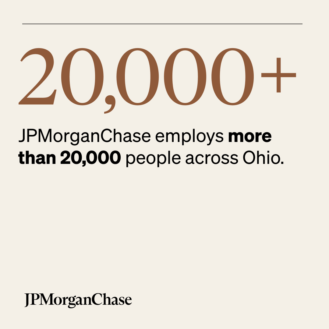 jpmorgan's tweet photo. JPMorganChase has been investing in Ohio, fueling job creation and driving statewide progress for more than 210 years. 

We’re proud to be part of the fabric of communities across the state.