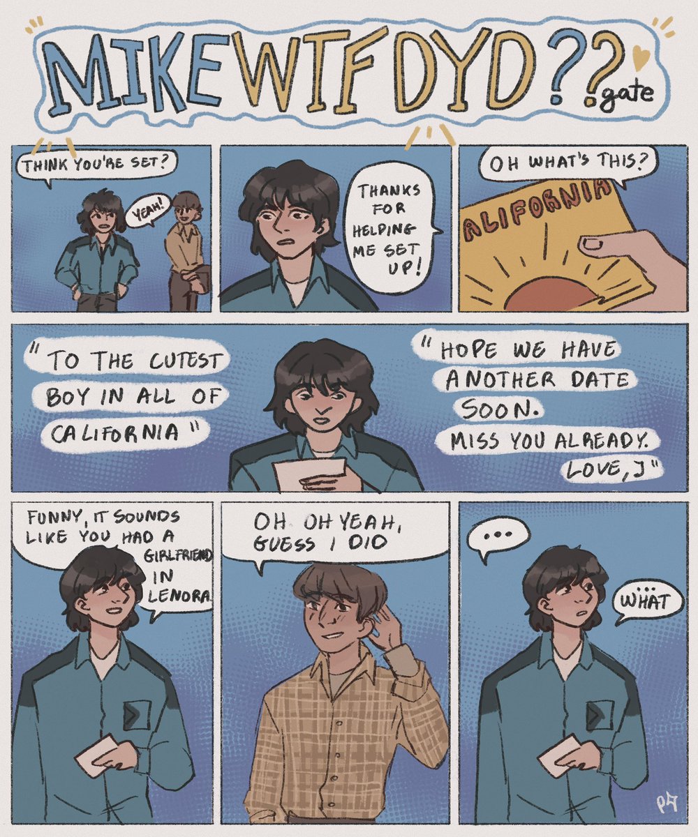 scintillapink's tweet photo. mikewhatthefuckdidyoudogate part 6 💙💛
#byler #bylerfanart https://t.co/mY2nbTyN0n