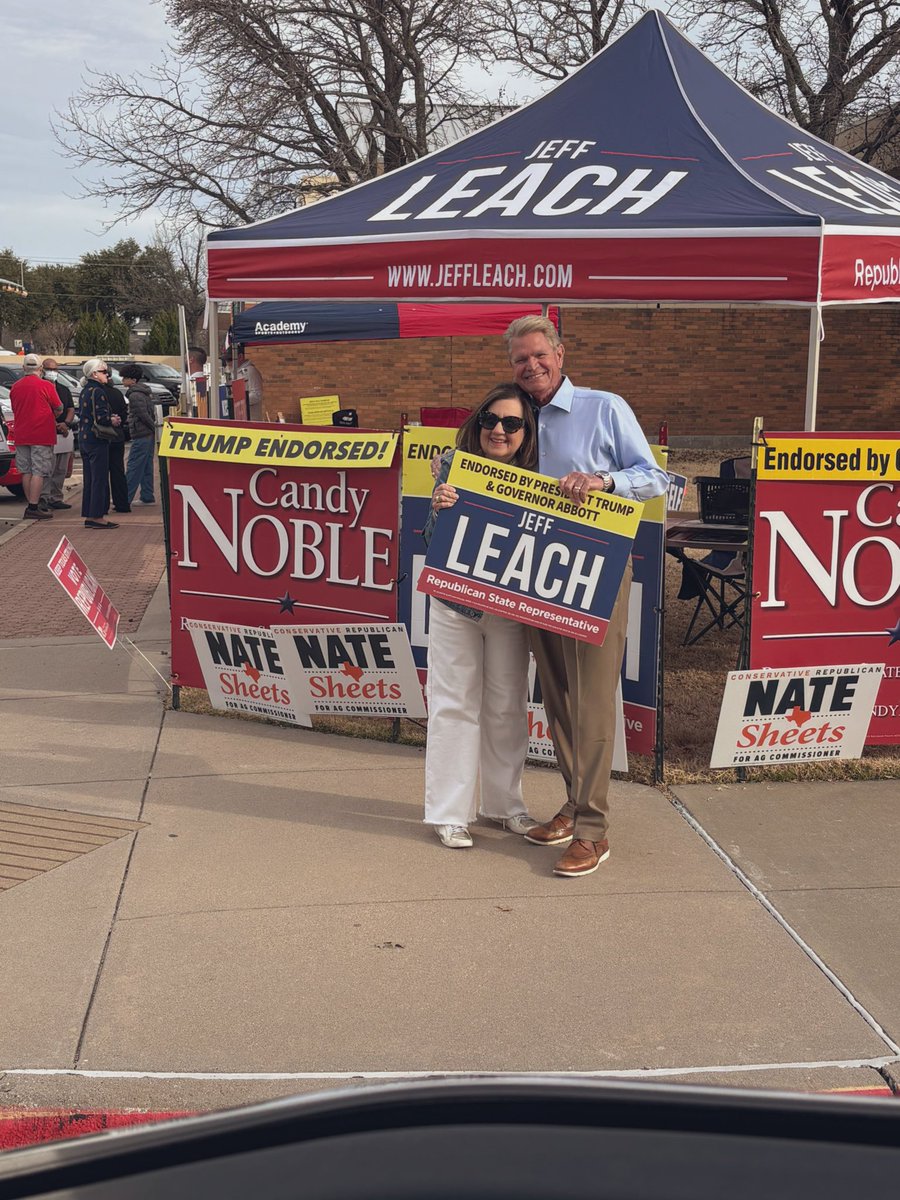 leachfortexas's tweet photo. Enjoying another great day at the polls! If you haven’t voted yet - make plans to do so and come say hello to me and my team! #HD67 #txlege https://t.co/HFyJBq0TRi
