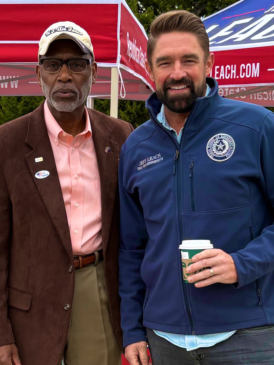leachfortexas's tweet photo. Enjoying another great day at the polls! If you haven’t voted yet - make plans to do so and come say hello to me and my team! #HD67 #txlege https://t.co/HFyJBq0TRi