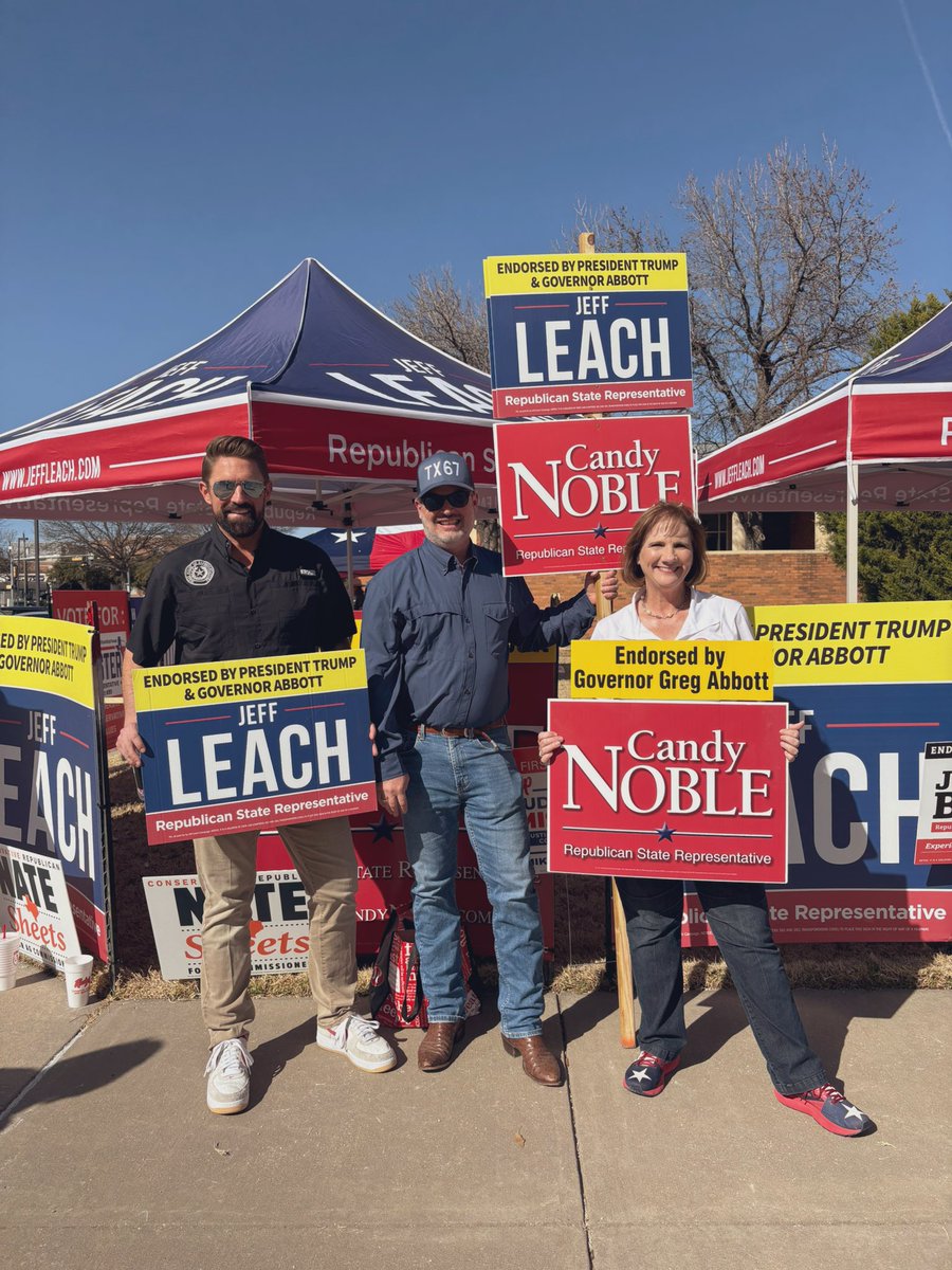 leachfortexas's tweet photo. Enjoying another great day at the polls! If you haven’t voted yet - make plans to do so and come say hello to me and my team! #HD67 #txlege https://t.co/HFyJBq0TRi