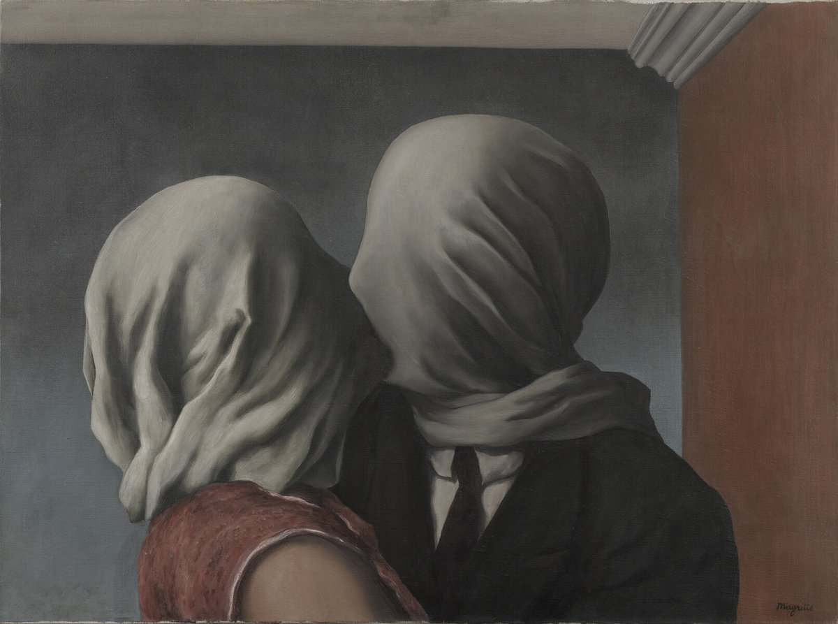 artistmagritte's tweet photo. The lovers / Les amants [I] - 1928 #artbots #magritte https://t.co/pgm6154hNY