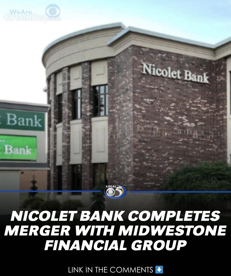Nicolet Bankshares has completed its merger with MidWest One, expanding its footprint and growing total assets to approximately $15 billion.

Read More: wearegreenbay.com/news/local-new…