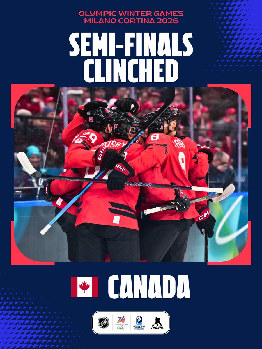 IIHFHockey's tweet photo. Next stop: semi-finals! 🔥🇨🇦 #Olympics #IIHF @hockeycanada https://t.co/DbPDPVrV3P