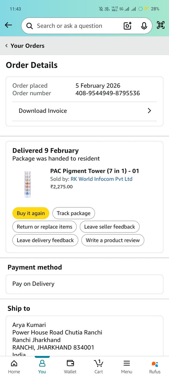 Nohidk613's tweet photo. @AmazonHelp https://t.co/gEuFTLrpAA