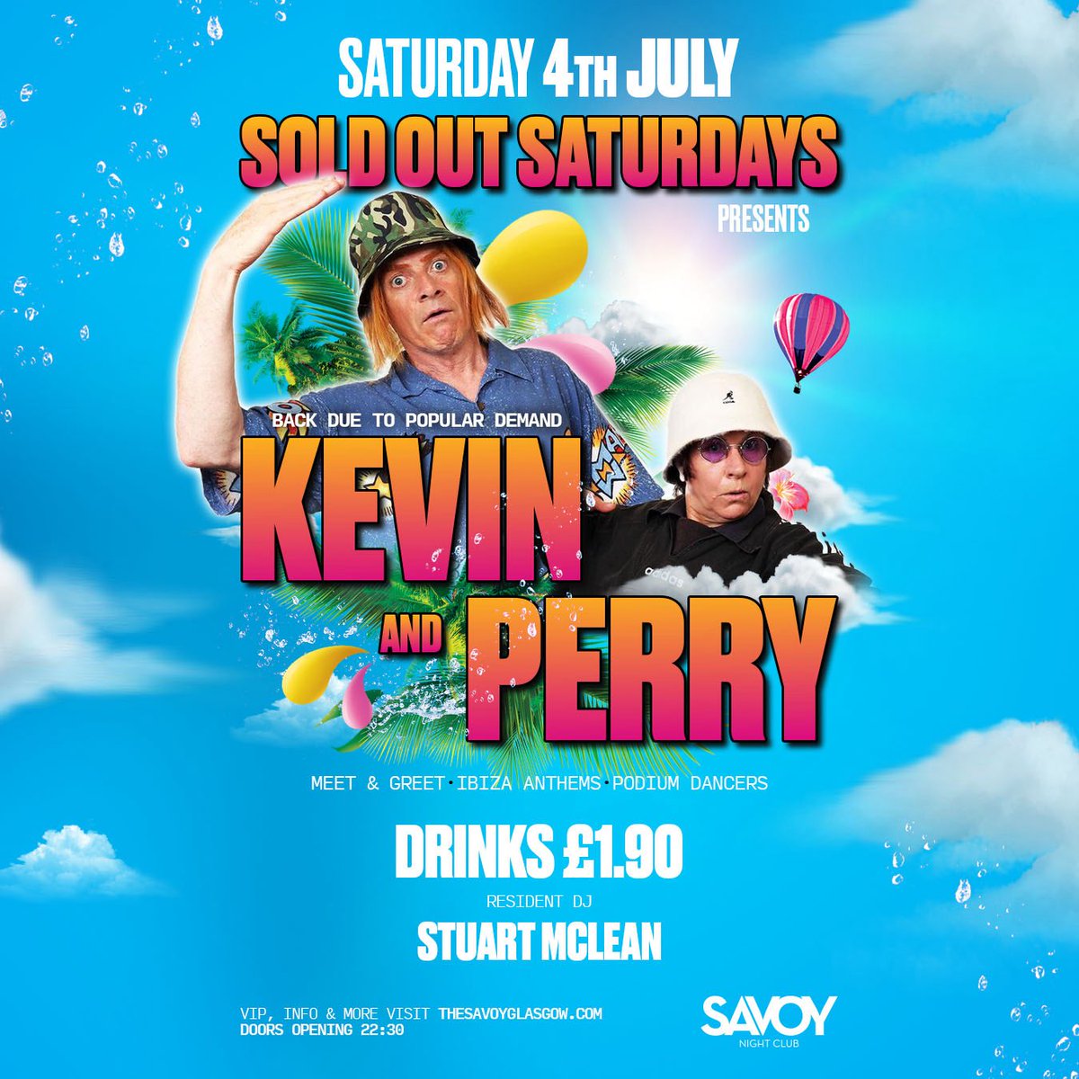 The legendary Kevin &amp; Perry Go Large party returns to The Sav on July 4th —

one HUGE summer blow-out kicks off at the sav this July 

🎟️ Tickets selling NOW

🏆 WIN 4 VIP TICKETS 🏆
LIKE • SHARE • TAG A FRIEND

#kevinnperrygolarge #biggirl #ibiza #djs #fyp